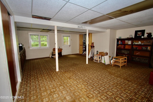 208 Hillcrest Ave, Neptune Township, NJ 07753 - below grade area with a paneled ceiling