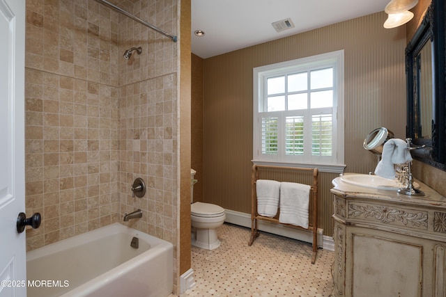 7 Stoney Brook Dr, Millstone, NJ 08510 - full bath featuring toilet, vanity,  shower combination, and baseboard heating