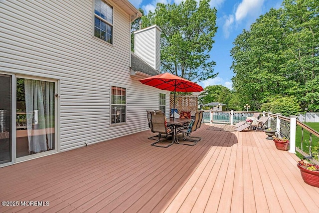 9 Kindling Way, Jackson, NJ 08527 - wooden deck featuring outdoor dining area