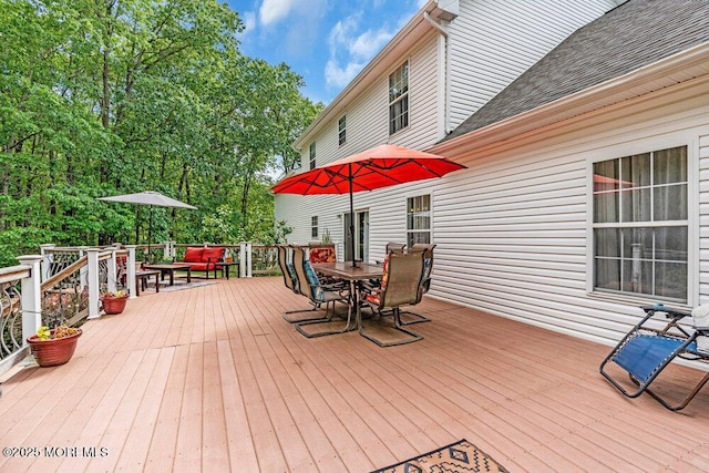 9 Kindling Way, Jackson, NJ 08527 - wooden terrace with outdoor dining area