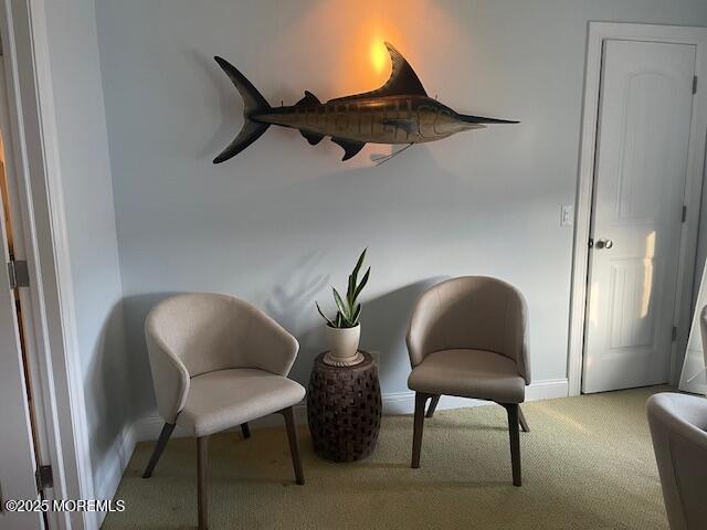 310 Maryland Ave Unit 11B, Point Pleasant Beach, NJ 08742 - sitting room featuring carpet floors and baseboards