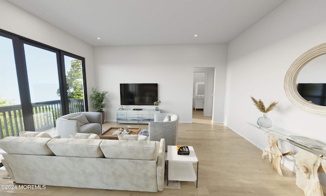 3 5th Ave Unit 104, Neptune City, NJ 07753 - living area featuring light wood finished floors, recessed lighting, and baseboards