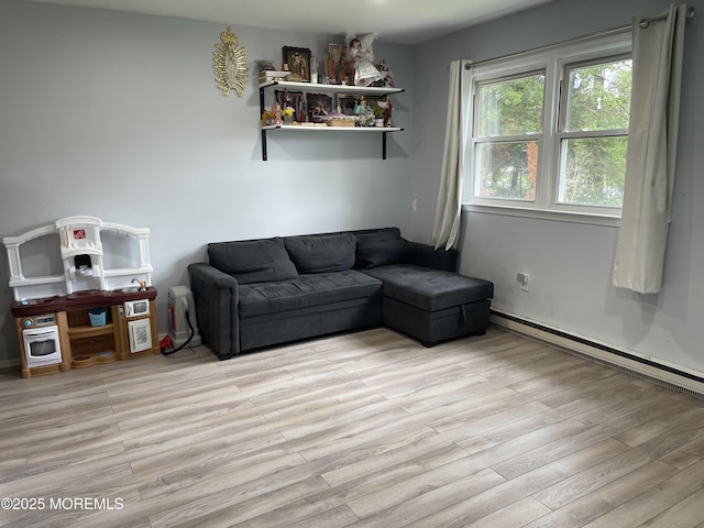 442 Bay Way, Lanoka Harbor, NJ 08734 - living room with light wood finished floors and baseboard heating