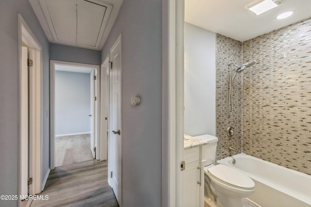 442 Bay Way, Lanoka Harbor, NJ 08734 - bathroom featuring wood finished floors, vanity, bathtub / shower combination, and toilet