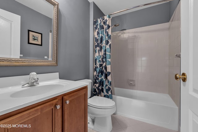 209 Shepard Way, Manalapan, NJ 07726 - bathroom with vanity, toilet, tile patterned floors, and shower / bath combo
