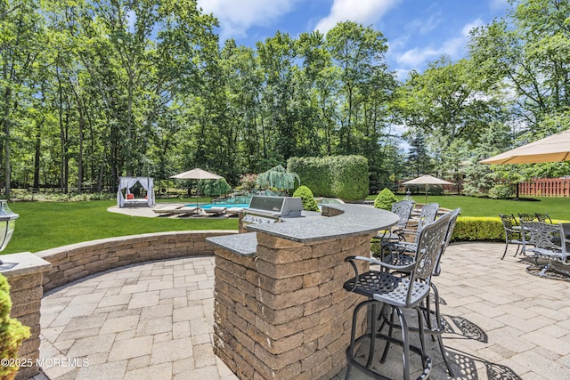 209 Shepard Way, Manalapan, NJ 07726 - view of patio / terrace featuring a grill and an outdoor pool