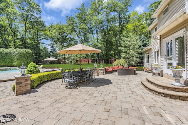209 Shepard Way, Manalapan, NJ 07726 - view of patio with an outdoor hangout area and outdoor dining area