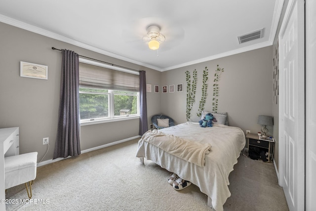 6 Overlook Dr, Jackson, NJ 08527 - carpeted bedroom featuring baseboards, crown molding, and a ceiling fan