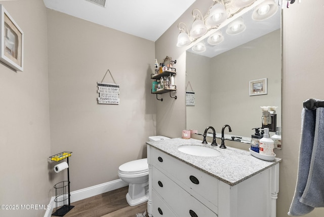 6 Overlook Dr, Jackson, NJ 08527 - half bathroom featuring vanity, wood finished floors, toilet, and baseboards