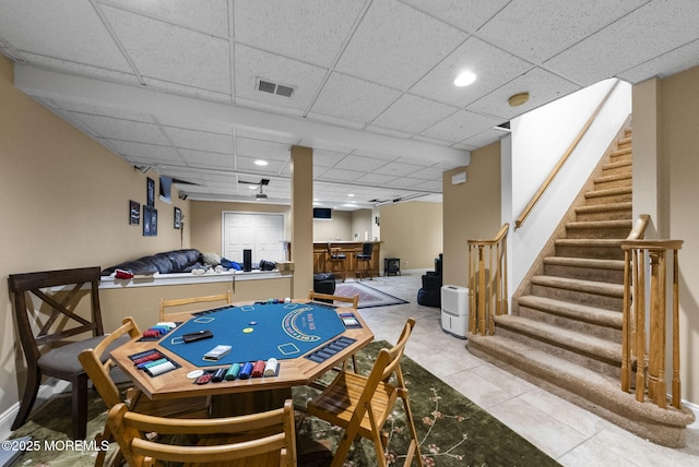 6 Overlook Dr, Jackson, NJ 08527 - recreation room featuring a drop ceiling, recessed lighting, tile patterned flooring, and baseboards