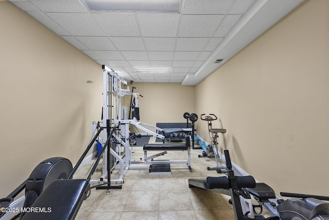 6 Overlook Dr, Jackson, NJ 08527 - workout area featuring a drop ceiling and baseboards