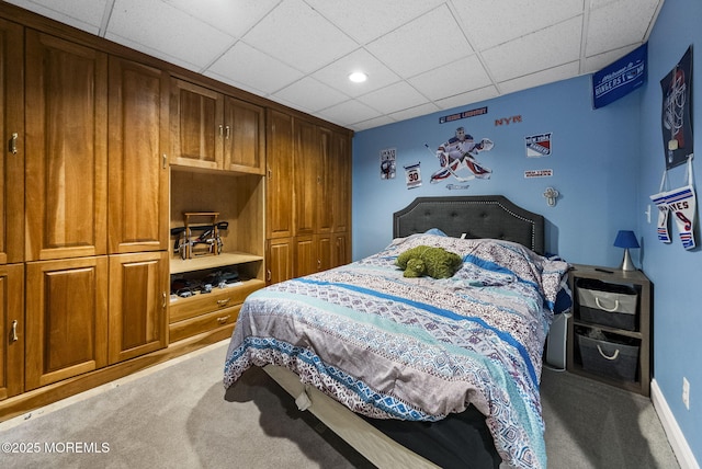 6 Overlook Dr, Jackson, NJ 08527 - bedroom with carpet, a paneled ceiling, and recessed lighting