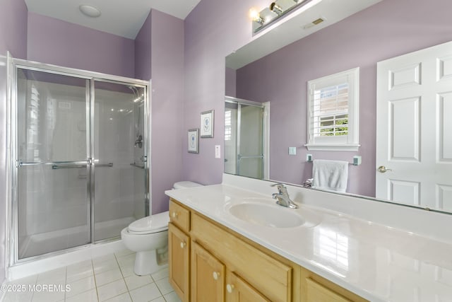 8 Chaminox Ct, Manchester, NJ 08759 - bathroom with tile patterned flooring, toilet, a stall shower, and vanity