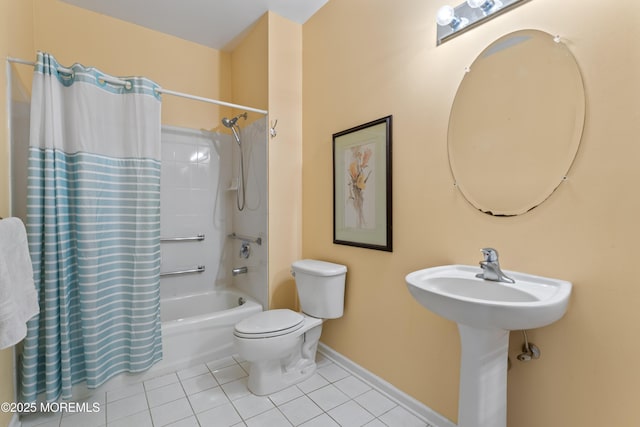 8 Chaminox Ct, Manchester, NJ 08759 - full bath featuring tile patterned flooring, shower / bathtub combination with curtain, toilet, baseboards, and a sink