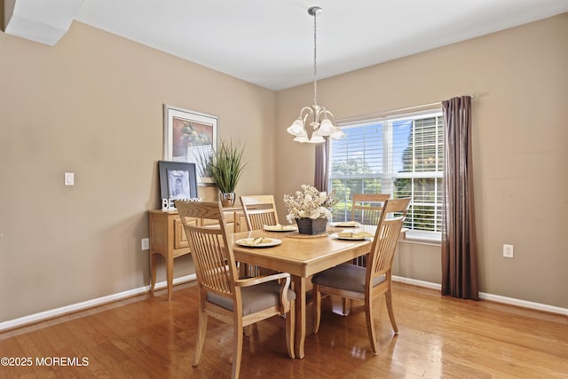 8 Chaminox Ct, Manchester, NJ 08759 - dining area with light wood finished floors, a chandelier, and baseboards