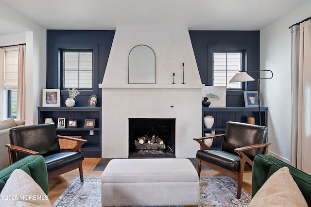 405 Ludlow Ave, Spring Lake, NJ 07762 - living area with wood finished floors and a fireplace