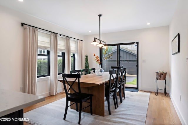 405 Ludlow Ave, Spring Lake, NJ 07762 - dining room with light wood-style flooring, recessed lighting, and baseboards
