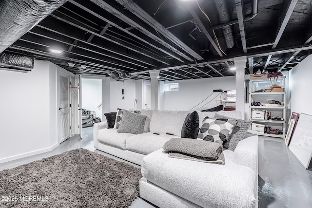 405 Ludlow Ave, Spring Lake, NJ 07762 - living area featuring finished concrete flooring