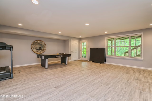 63 Wintergreen Dr, Manalapan, NJ 07726 - rec room with recessed lighting and baseboards
