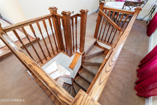 304 8th Ave, Belmar, NJ 07719 - stairs with carpet flooring and baseboards