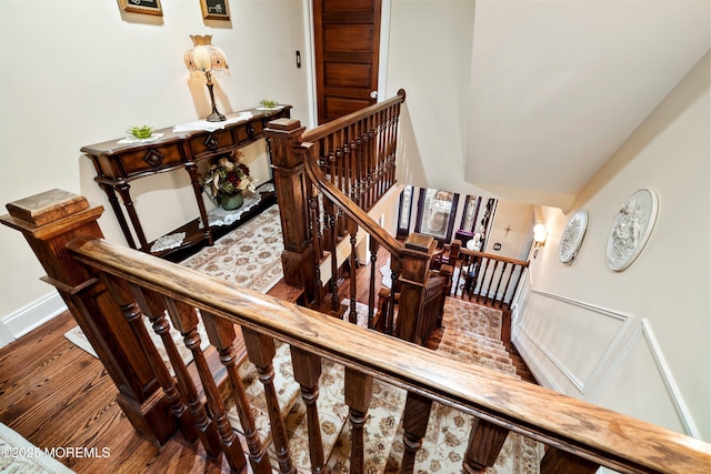 304 8th Ave, Belmar, NJ 07719 - staircase with wood finished floors and baseboards