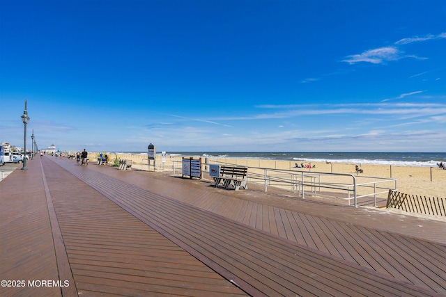 304 8th Ave, Belmar, NJ 07719 - deck featuring view of water and beach