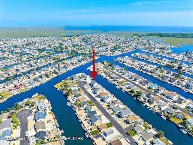 128 E Delaware Dr, Little Egg Harbor, NJ 08087 - aerial perspective of suburban area featuring a nearby body of water
