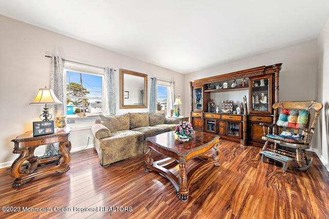 128 E Delaware Dr, Little Egg Harbor, NJ 08087 - living room with wood finished floors and baseboards