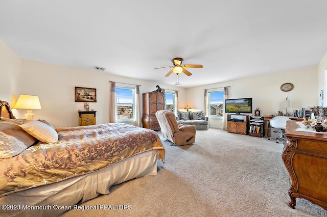 128 E Delaware Dr, Little Egg Harbor, NJ 08087 - carpeted bedroom with a ceiling fan