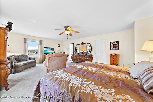 128 E Delaware Dr, Little Egg Harbor, NJ 08087 - carpeted bedroom with ceiling fan