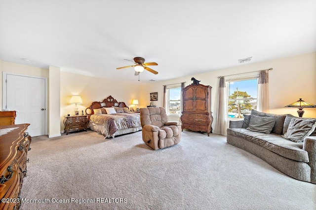 128 E Delaware Dr, Little Egg Harbor, NJ 08087 - carpeted bedroom with ceiling fan