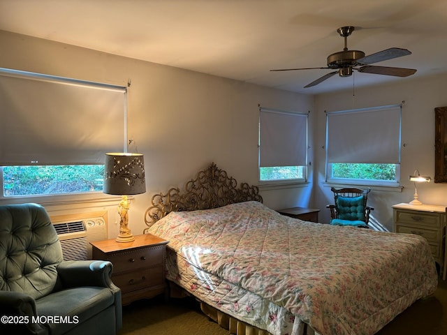 138 Hudson Pkwy Unit B, Whiting, NJ 08759 - bedroom featuring ceiling fan and a wall unit AC
