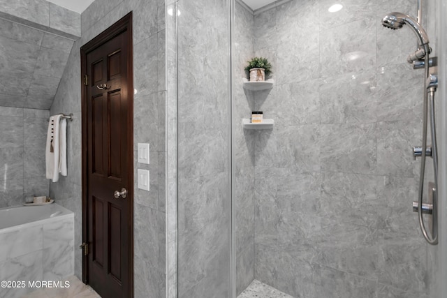160 Pelican Rd, Middletown, NJ 07748 - full bath with a tile shower and a tub with marble appearance