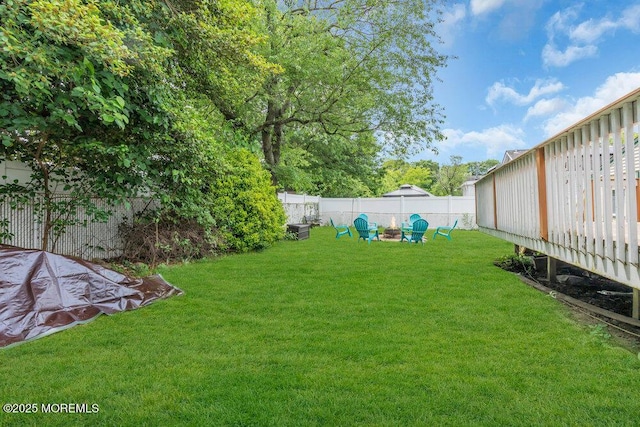 22 Franklin Ave, Hazlet, NJ 07734 - view of yard featuring a fire pit