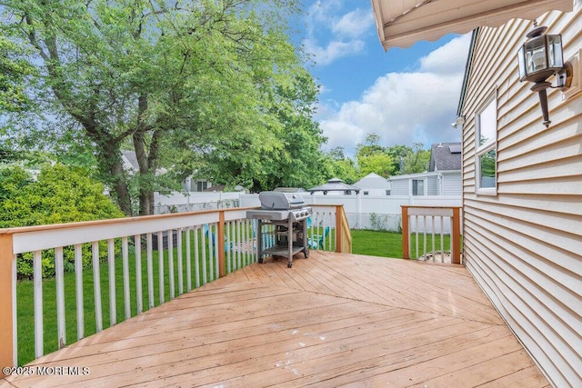 22 Franklin Ave, Hazlet, NJ 07734 - wooden deck with a grill