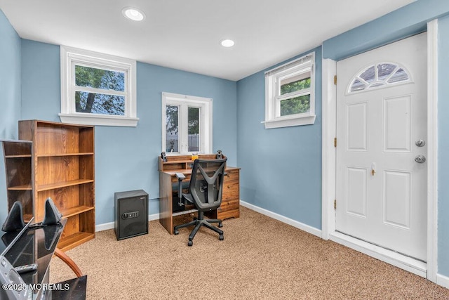 22 Franklin Ave, Hazlet, NJ 07734 - carpeted office with baseboards, recessed lighting, and healthy amount of natural light