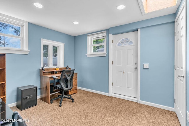 22 Franklin Ave, Hazlet, NJ 07734 - office area with carpet flooring, baseboards, and recessed lighting