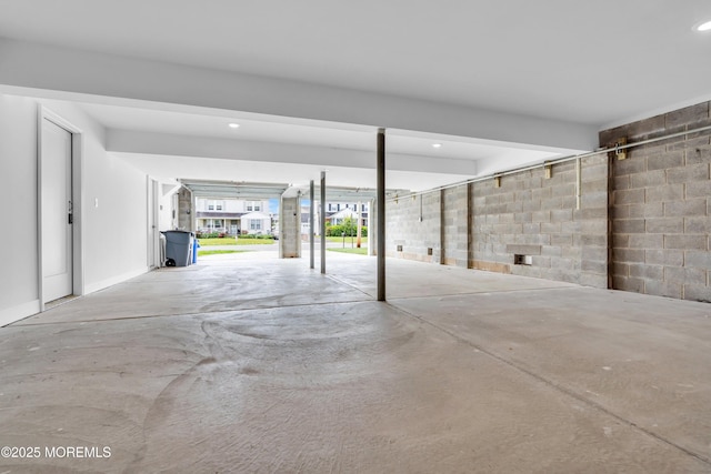 303 Forman Ave, Point Pleasant Beach, NJ 08742 - garage with recessed lighting and concrete block wall