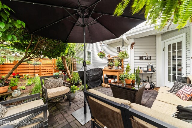 68 Winthrop Rd Unit 68B, Monroe, NJ 08831 - view of patio with a grill and an outdoor living space