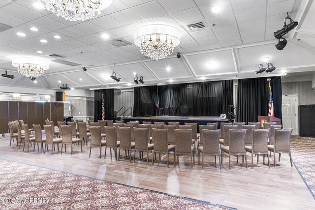 68 Winthrop Rd Unit 68B, Monroe, NJ 08831 - home theater room with a chandelier and wood finished floors
