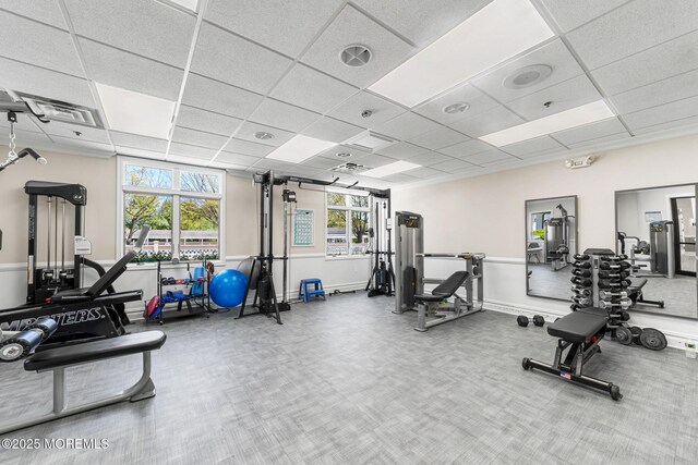 68 Winthrop Rd Unit 68B, Monroe, NJ 08831 - gym featuring a drop ceiling and carpet floors