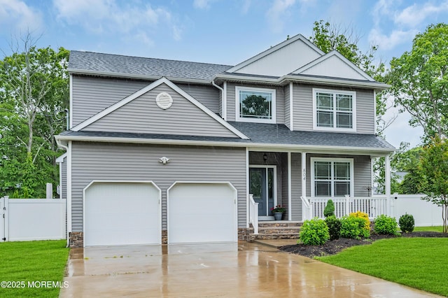 804 Linden Rd, Toms River, NJ 08753 - view of front facade with covered porch, concrete driveway, and roof with shingles