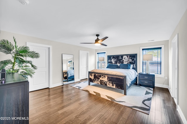 804 Linden Rd, Toms River, NJ 08753 - bedroom with baseboards, wood finished floors, and a ceiling fan