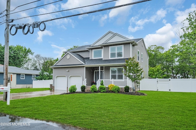 804 Linden Rd, Toms River, NJ 08753 - view of front of home with covered porch, a gate, an attached garage, driveway, and board and batten siding