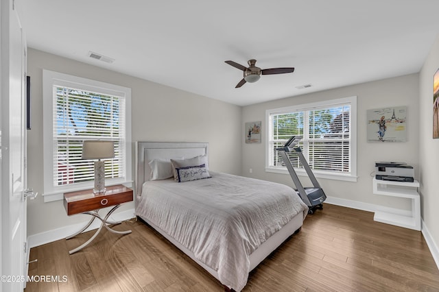804 Linden Rd, Toms River, NJ 08753 - bedroom with baseboards, wood finished floors, and ceiling fan