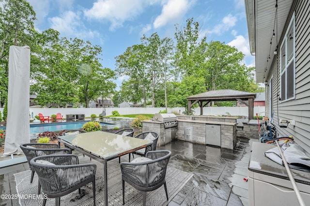 804 Linden Rd, Toms River, NJ 08753 - fenced backyard featuring a gazebo, outdoor dining space, and a patio area