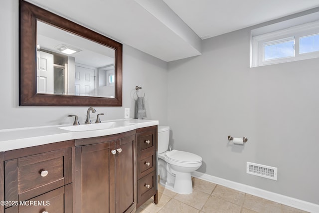 28 Roberta Dr, Howell, NJ 07731 - bathroom featuring toilet, vanity, tile patterned floors, and baseboards
