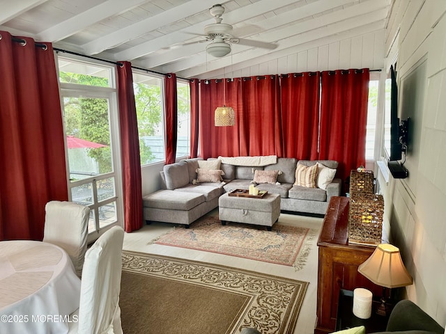 8 Spruce St, Toms River, NJ 08753 - living room featuring plenty of natural light and a ceiling fan