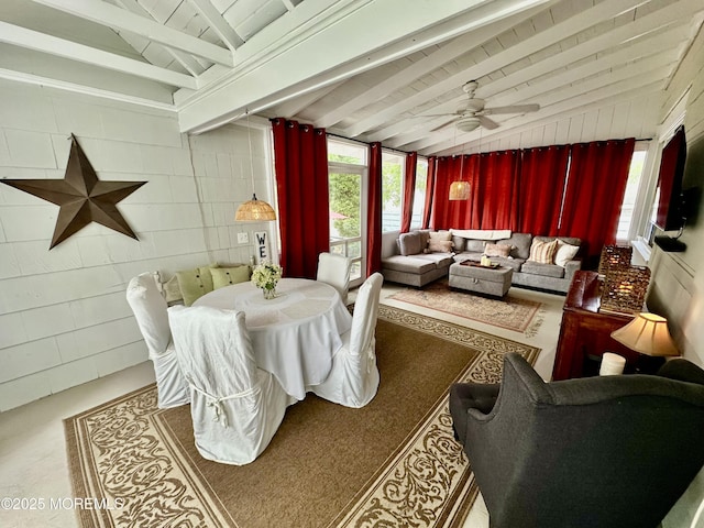 8 Spruce St, Toms River, NJ 08753 - dining area featuring a ceiling fan and wood ceiling