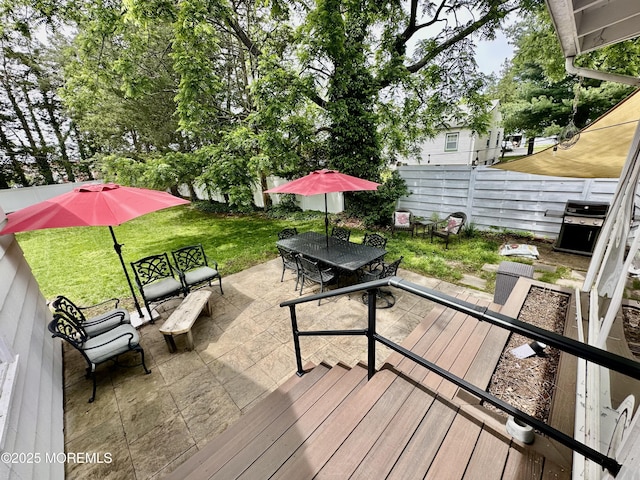 8 Spruce St, Toms River, NJ 08753 - wooden terrace with outdoor dining space and a patio area